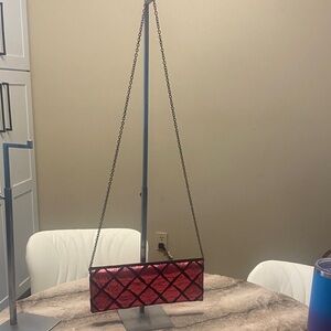 Elegant Red Quilted Chain Shoulder Bag